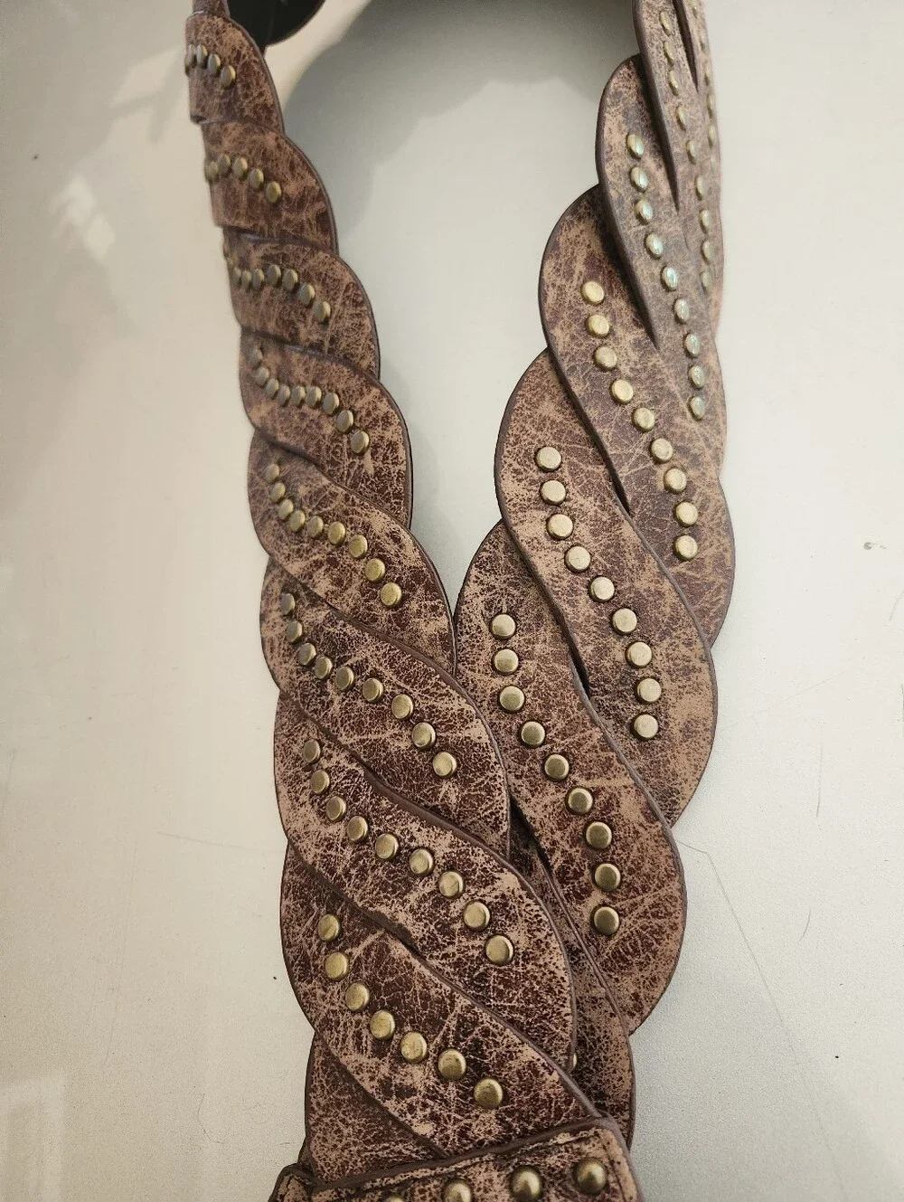 Lake Shore Drive Braided Studded Brown Belt - Picture 3 of 4
